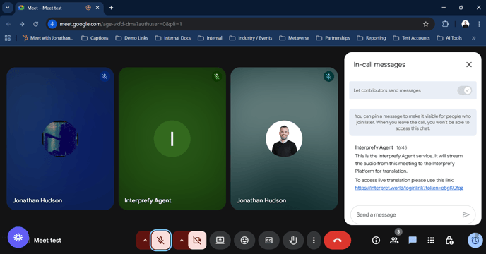 Interprefy Agent Google Meet