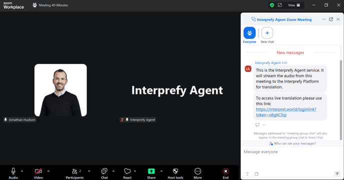 Interprefy Agent Zoom
