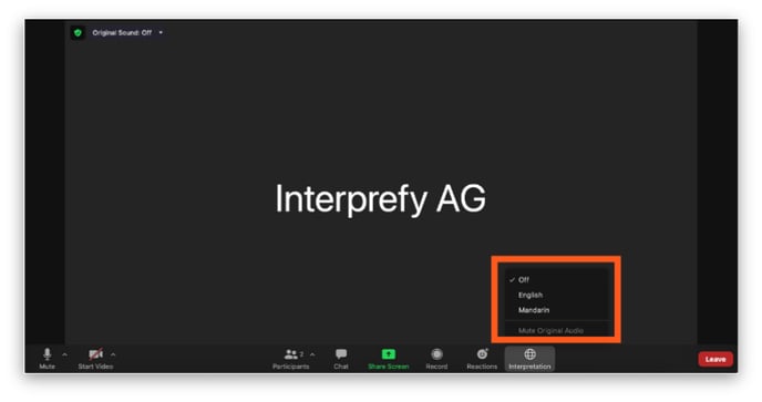 Interprefy Zoom integration 2