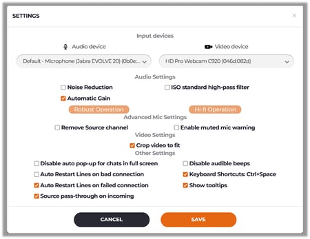 Paramètres de l'interprète Principal