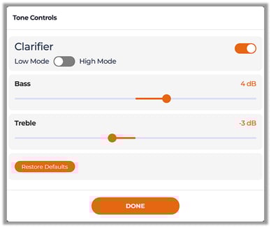 Commandes de tonalité principales