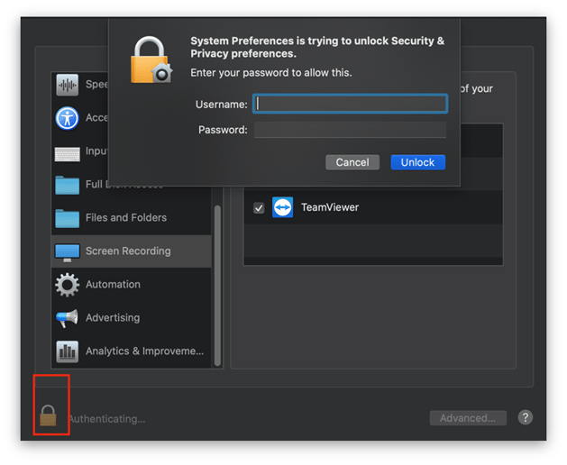 How do I enable screen sharing permissions on Mac? Coastline College